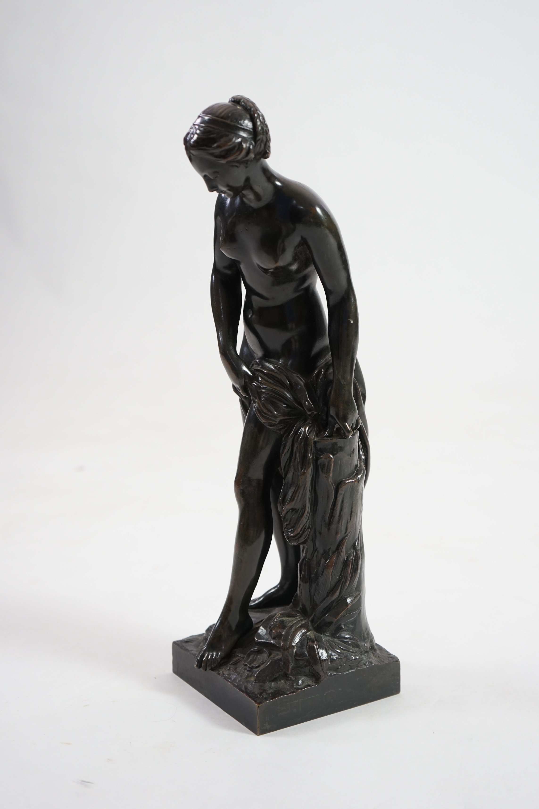 After Étienne-Maurice Falconet (1716-1791), a late 19th century bronze figure of Venus au bain